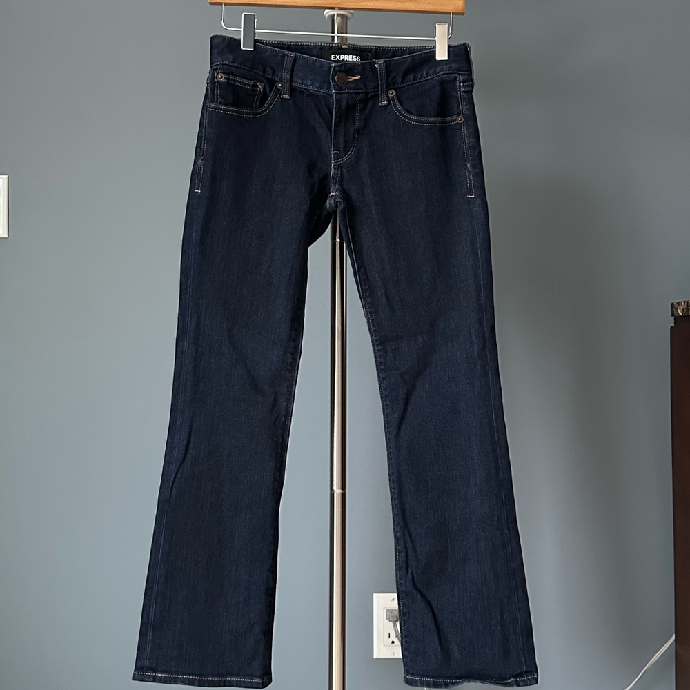 Express Barely Bootcut Low Rise Jeans